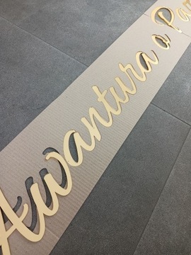 WYCENA Napis Logo Litery Literki lustrzane z pleksi złote srebrne kolorowe