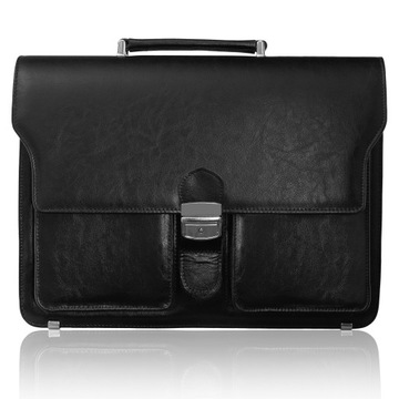 Aktówka teczka męska pojemna SKÓRA NATURALNA TS18