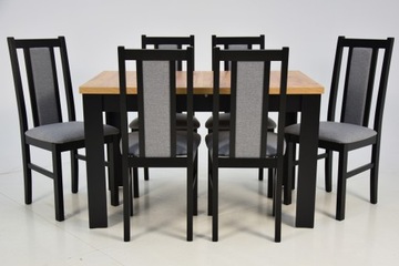 6 ОБЕДЕННЫХ СТУЛЬЕЙ и РАСШИРЯЕМЫЙ стол 80x120/160 столешница CRAFT ARTISAN OAK