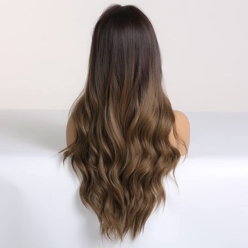 Коричневый парик Ombre Женские парики с длинными волнами
