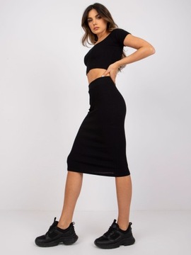 ЮБКА-КАРАНДАШ в тонкую полоску миди F374 серый S/M