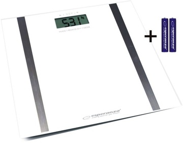 WAGA ŁAZIENKOWA LED SZKLANA Slim 6mm 180kg FITNESS