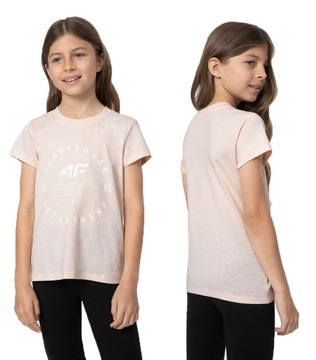 4F KOSZULKA DZIEWCZĘCA T-SHIRT BAWEŁNIANY