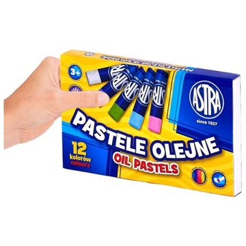 Пастельные мелки, масляная пастель, 12 цветов ASTRA