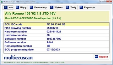 ИНТЕРФЕЙС MultiECUScan FIAT, ALFA-ROMEO,LANCIA OBD2 + 3-контактный адаптер 1996-2007 гг.