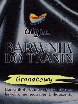 Barwnik do gotowania odzieży ubrań ARGUS GRANATOWY