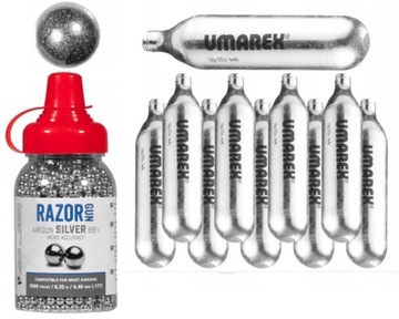 ZESTAW ŚRUT STALOWY BB SILVER 4,5mm 1500 SZT. + 10 KAPSUŁ CO2 UMAREX