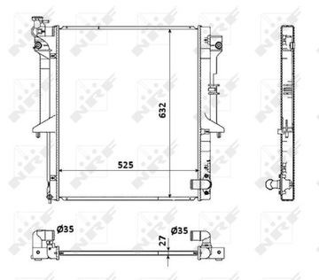CHLADIČ MITSUBISHI L200 2,5DI-D 07-15 NRF53908