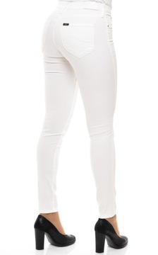 LEE spodnie SUPER SKINNY white jeans JODEE W25 L31