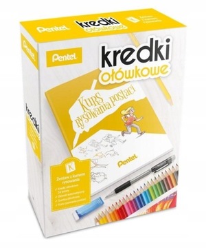 Zestaw Pentel Z Kursem Do rysowania + Kredki 24szt