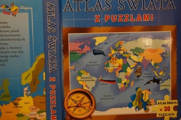 ATLAS ŚWIATA Z PUZZLAMI