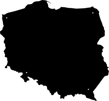 Duża Tablica Magnetyczna Polska na Magnesy z Podróży Czarna 80x74cm