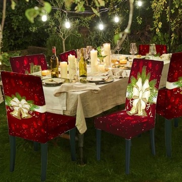 Рождественские чехлы на стулья, 6 шт., Рождественская скатерть