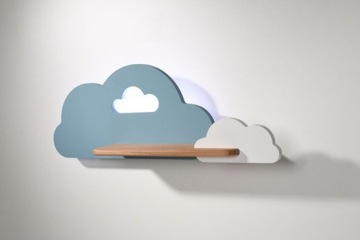 Светодиодный настенный светильник для ребенка 5Вт, сине-белое облако, с полкой Cloud 21-33567