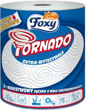 Foxy Tornado ręcznik papierowy kuchenny Mega wytrzymałe 3 warstwowe 1 kg