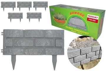 WYSOKI MUREK OGRODOWY odgradza trawnik płotek obrzeże krawężnik szary 2,2m