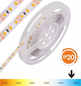Taśma LED 1M biała zimna 6000K 9,6W GĘSTA 120LED