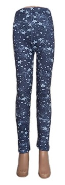OCIEPLANE getry LEGINSY legginsy GWIAZDA jeans - 140