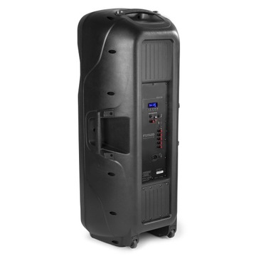 Большая мобильная светодиодная колонна, 2 микрофона для вечеринок по 15 дюймов, 1600 Вт, аккумулятор Fenton