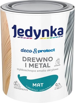 Jedynka Drewno i Metal Mat Turkusowy 0,7L