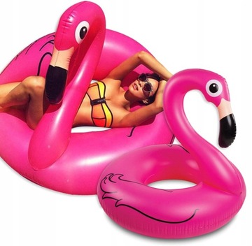 НАДУВНОЙ ФЛАМИНГО БОЛЬШОЙ МАТРАС ДЛЯ ПЛАВАНИЯ 120см ОТДЫХ ДЕТСКИЙ ПЛЯЖ