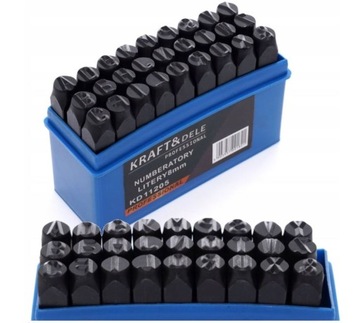 NUMERATORY ZNACZNIKI STEMPLE WYBIJAKI DO METALU LITERY 8mm 27SZT