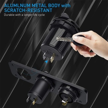 QC3.0 Автомобильное гнездо прикуривателя, 2 USB-зарядное устройство