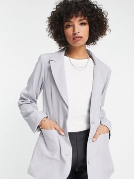 MISSGUIDED SZARA MARYNARKA KIESZENIE (38)