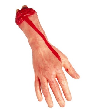 ODCIĘTA DŁOŃ RĘKA PRZEDRAMIĘ HALLOWEEN HORROR TRUP