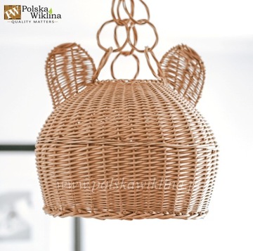 ABAŻUR WIKLINOWY MIŚ KLOSZ LAMPA POLSKA WIKLINA