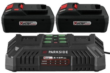 2x AKUMULATOR PARKSIDE +SZYBKA ŁADOWARKA PAPS 208 20V 8 Ah Bluetooth !!!