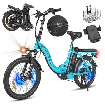 Rower Elektryczny składany Damski/Mężczyzna Samebike 20“ +kosz +wsporniki