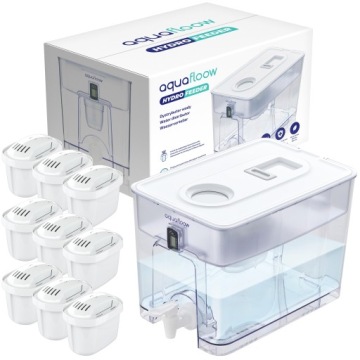 Filtrační konvice XL AquaFloow 9,5 l dávkovač 9 x filtr na vodu Maxi