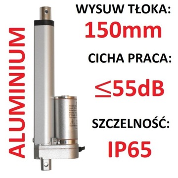SIŁOWNIK ELEKTRYCZNY 12V SILNIK LINIOWY 150mm 450N