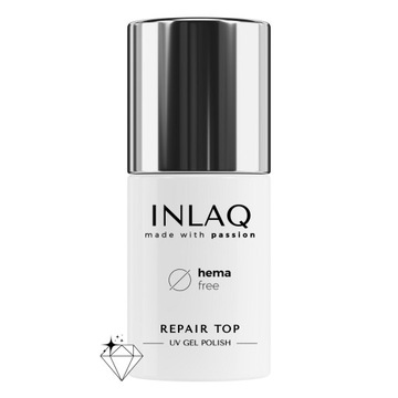 INLAQ Top Hybrydowy 6ml HEMA Free - Kauczukowy Samoregenerujący Diamentowy