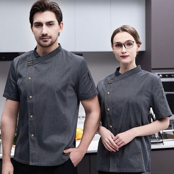 Рубашки унисекс с короткими рукавами, униформа для шеф-повара ресторана