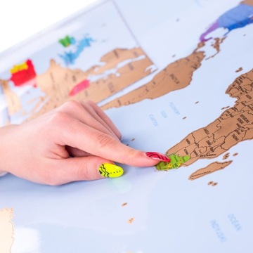 Скретч-карта Explorer's Map World PL в подарок ПУТЕШЕСТВЕННИКУ