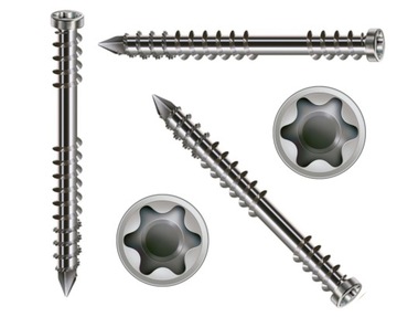 ВИНТЫ ДЛЯ НАСТУПА SPAX СЕРЕБРЯНЫЕ А2 5х60ММ 100ШТ.