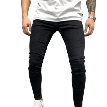 Streetwear Men Jeans Stretchy Mid Rise Summer Mult