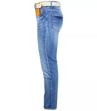 Jeansy spodnie jeansowe męskie z paskiem 38