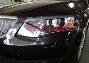 Накладки на фары Skoda Octavia 3, АБС пластик