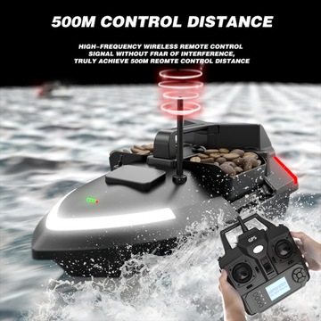 ЛОДКА С ПРИМАНКОЙ GPS V020 500M 2KG ДВОЙНОЙ МОТОР 12000мАч