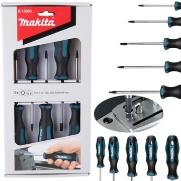 ZESTAW WKRĘTAKÓW 5EL MAGNETYCZNA KOŃĆÓWKA TORX T 10-30 ŚRUBOKRĘTY MOCNE