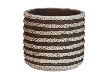 OSŁONKA DONICZKA 14CM STYL BOHO SZARA