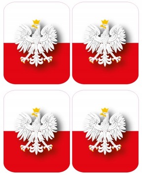 NAKLEJKA na samochód Flaga Polski odblaskowa