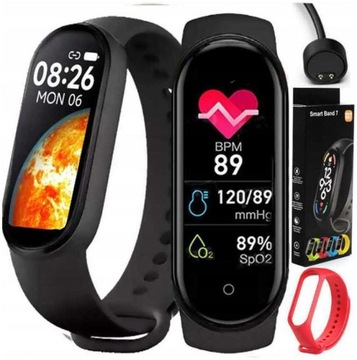 SMARTBAND M7 OPASKA SPORTOWA SMARTWATCH + 2 PASKI