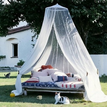 MOSKITIERA NAD ŁÓŻKO BALDACHIM OSŁONA SIATKA OWADY KOMARY BIAŁA XXL