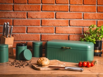 УРНА ДЛЯ ХЛЕБА ЗЕЛЕНАЯ ИЗ НЕРЖАВЕЮЩЕЙ СТАЛИ