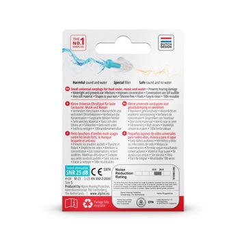 Детские беруши ALPINE для бассейна и воды.