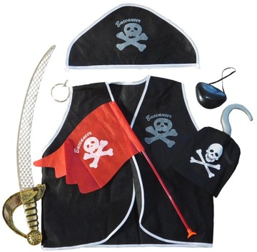 STRÓJ PIRATA PIRAT PIRATKA DUŻY ZESTAW 3-5 LAT